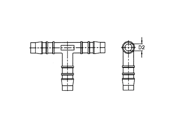 T-stykke for slange